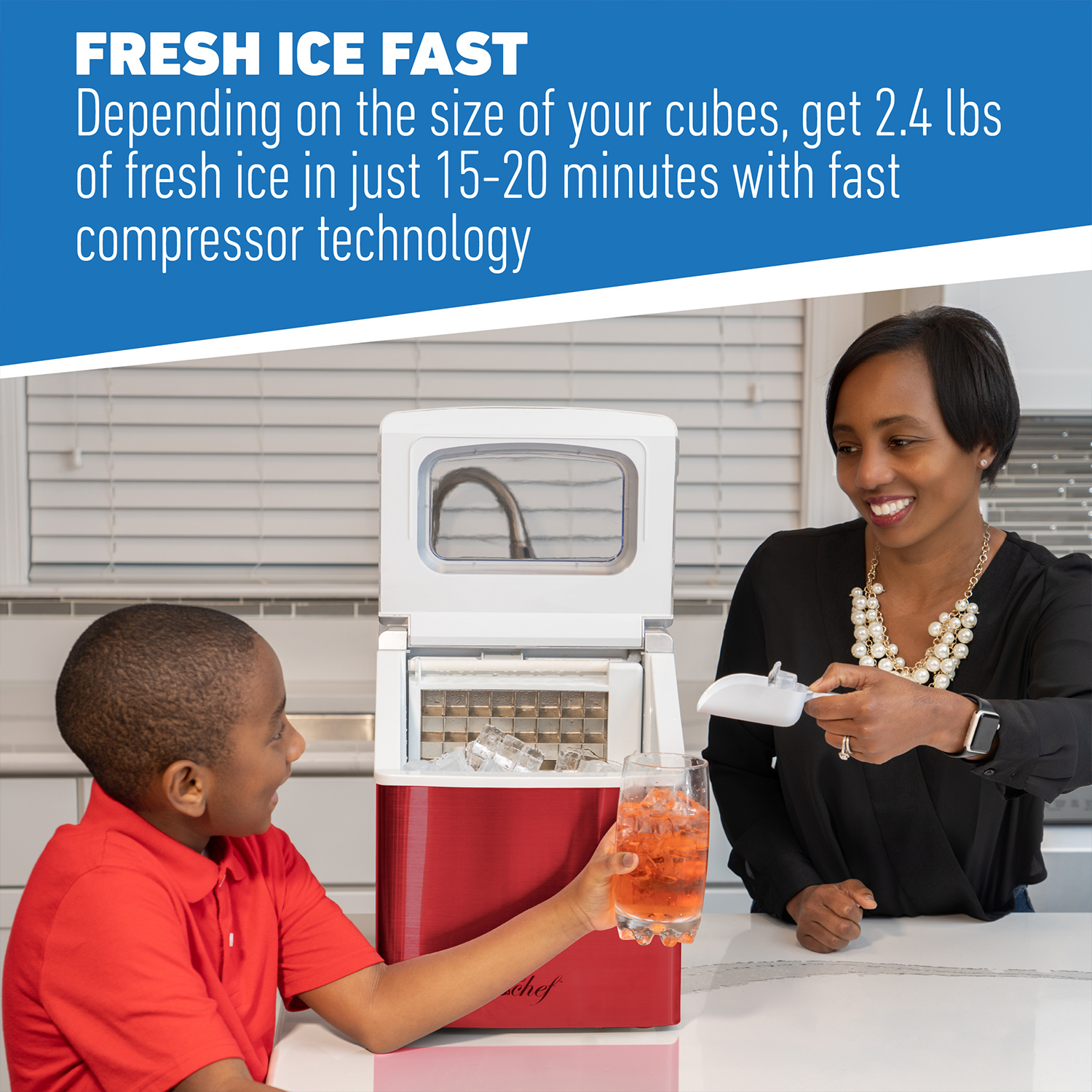 Deco Chef Countertop Portable Ice Maker for Home, 40 lb/Day - Choose Color