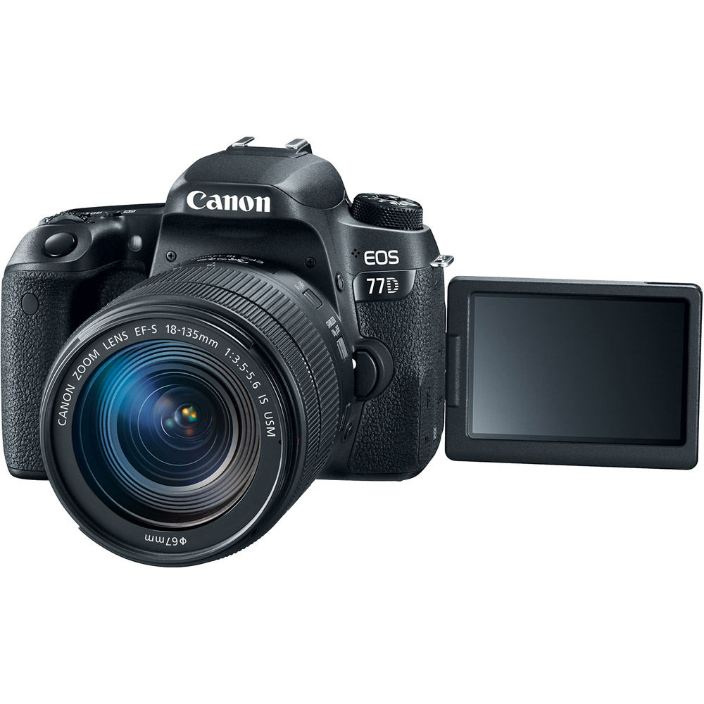 Canon EOS 77D 24.2 MP DSLR Camera + EFS 18135mm IS USM Lens Memory