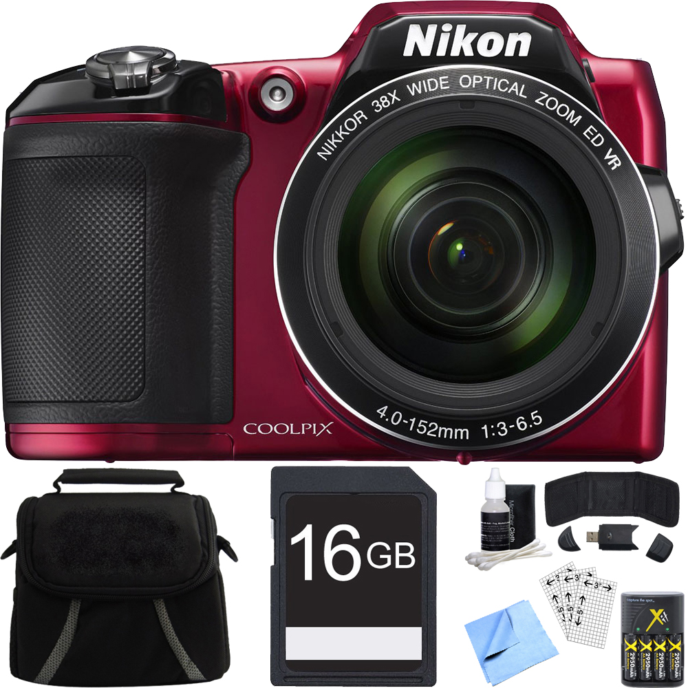 Nikon COOLPIX L840 16MP Digital Camera with 38x Zoom VR Lens Red