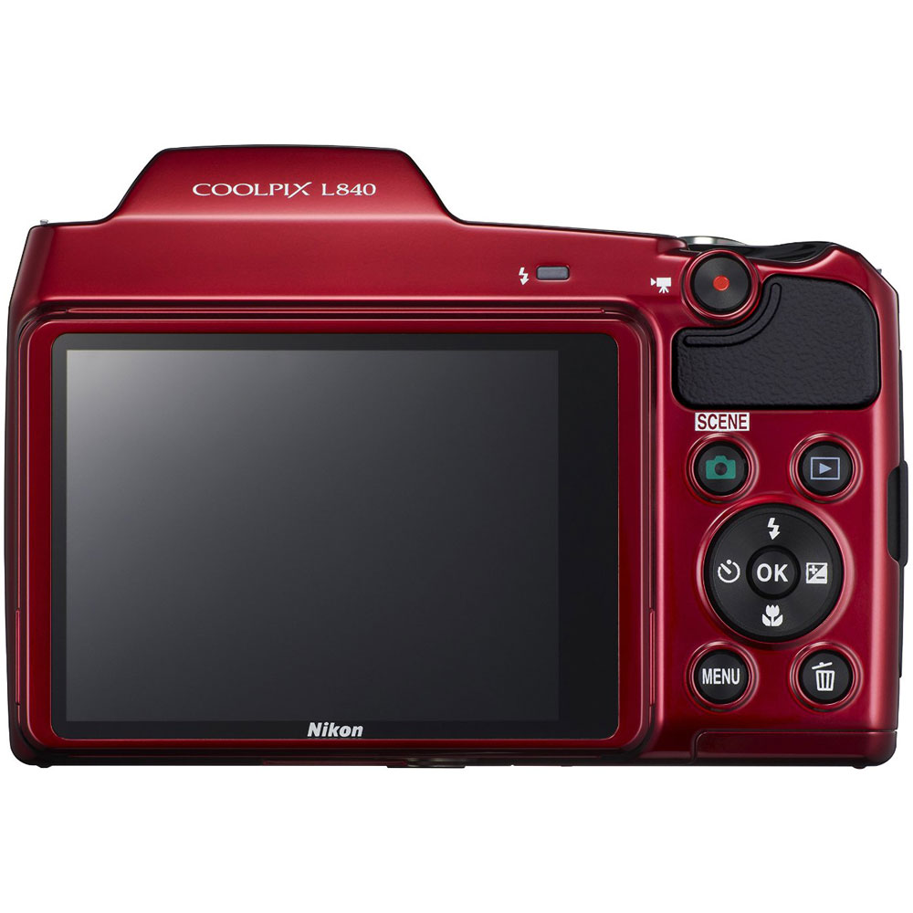 Nikon COOLPIX L840 16MP Digital Camera with 38x Zoom VR Lens Red