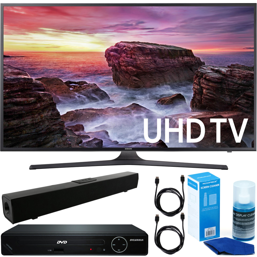 Samsung Flat 40" LED 4K UHD 6 Series Smart TV + DVD Player + Bluetooth Sound Bar eBay