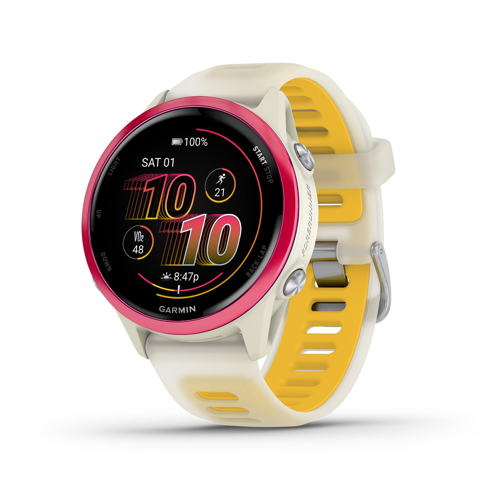 Garmin Forerunner 570 White Yellow Band GPS Running Smartwatch 42mm 010-02970-02