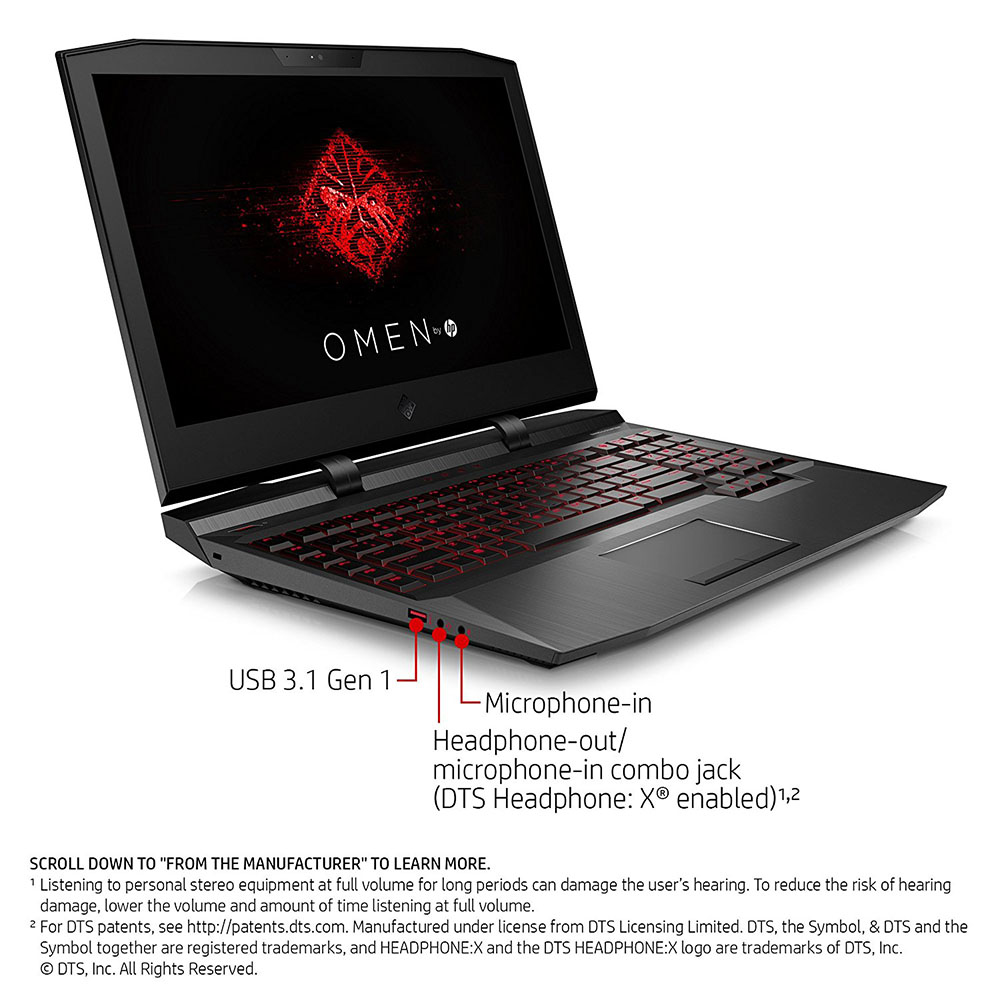 Hewlett Packard 17ap010nr Omen 17" Intel i77700HQ 16GB RAM Laptop 2LV57UAAB 192018001282 eBay