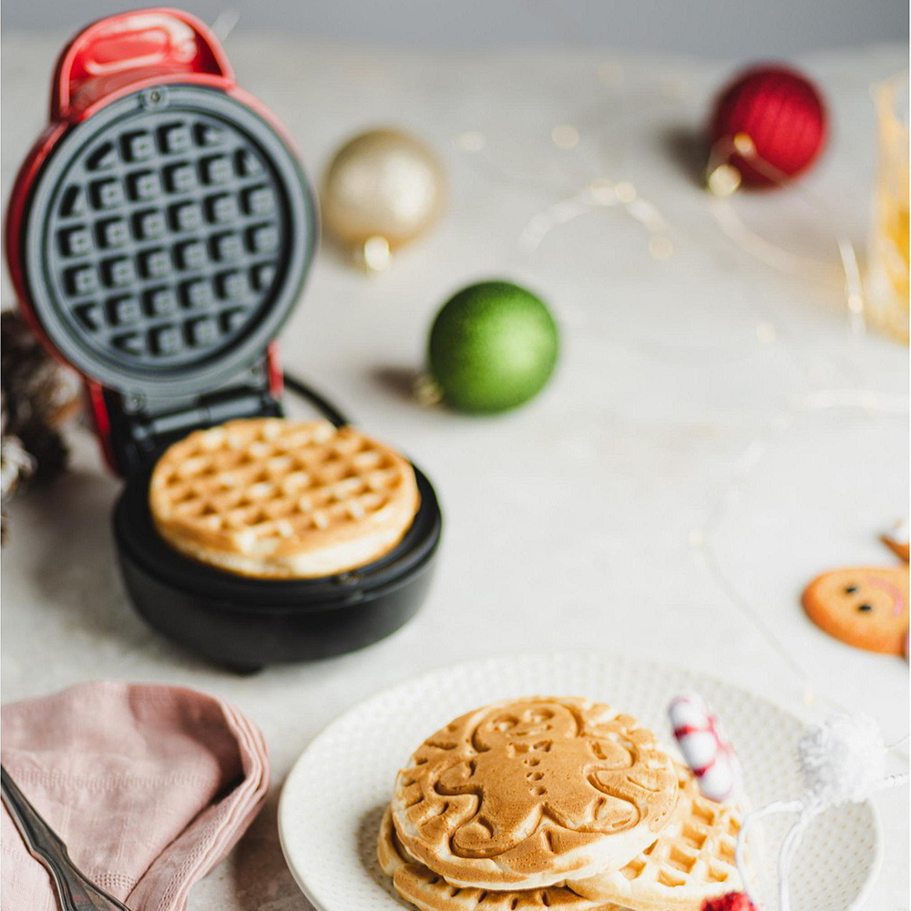 Mini Waffle Maker, Snowflake Silver 11304889