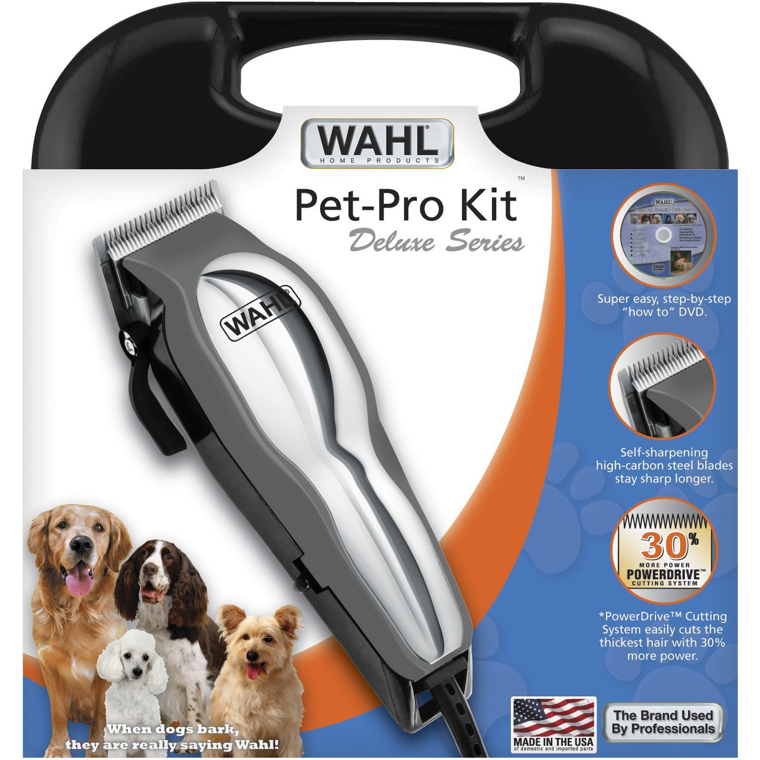 Wahl Pro Pet 13 Piece Grooming Kit Deluxe Series, Chrome/Gray 9281