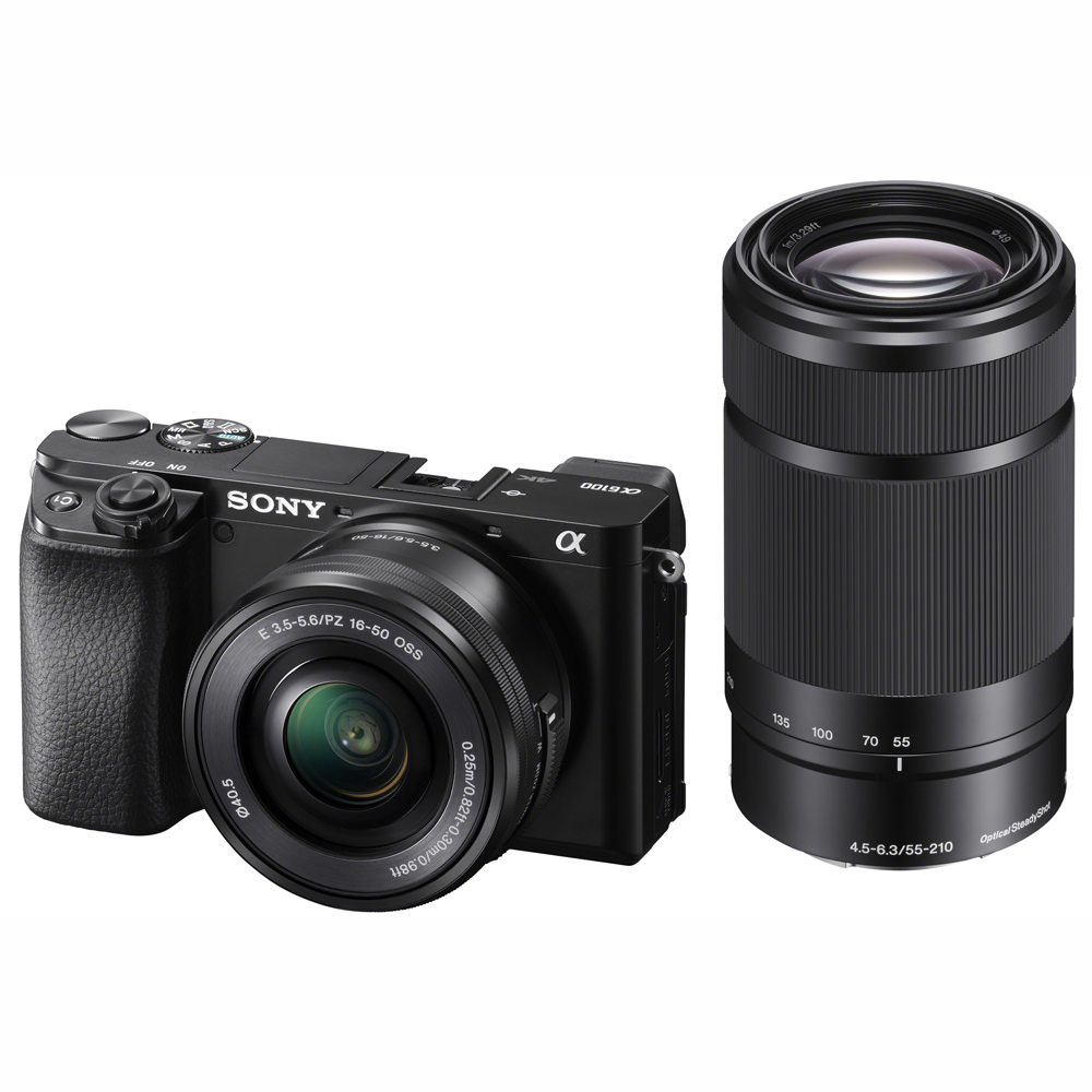 Sony Alpha a6100 APS-C Mirrorless Camera   16-50mm   55-210mm Lenses
