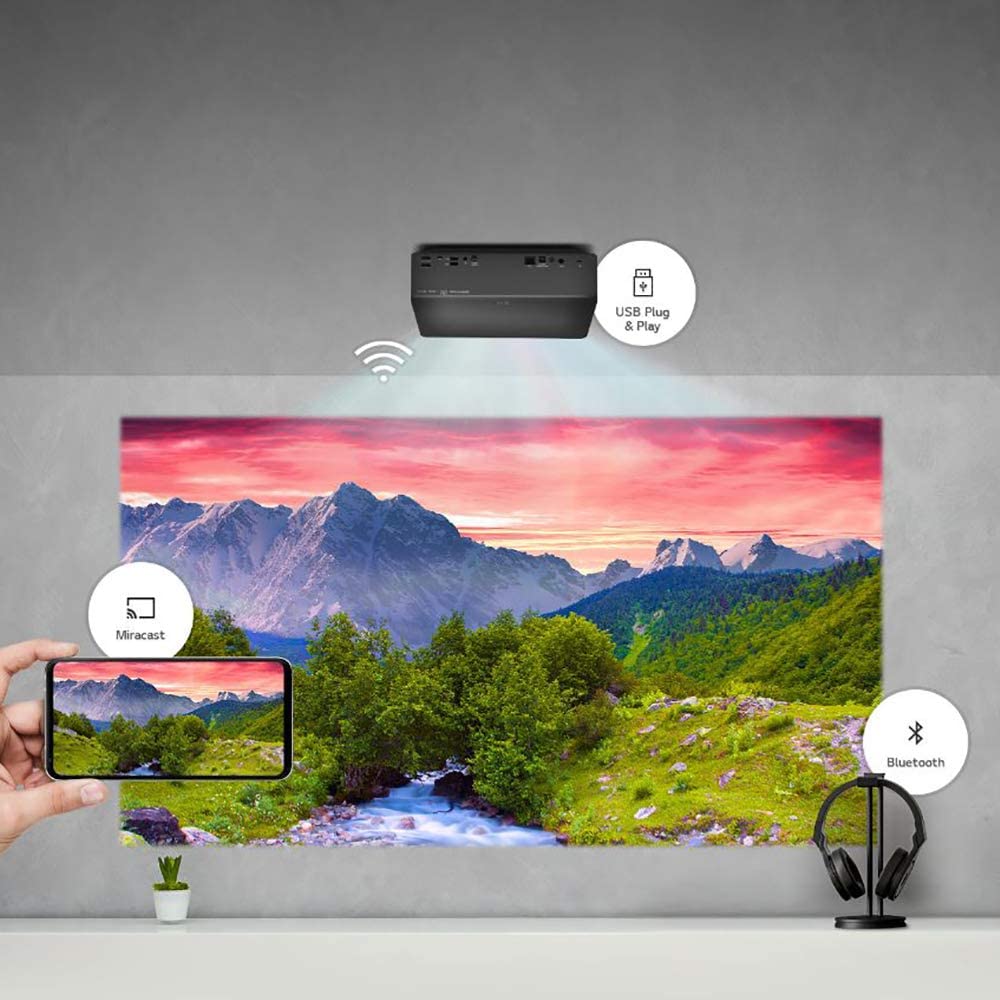 LG 4K UHD LED Smart Home Theater Projector, 140 Display, Bluetooth  HU70LAB
