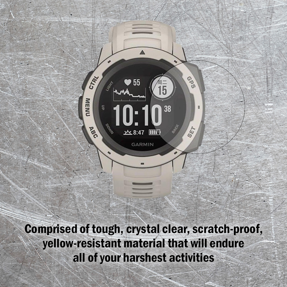Deco Essentials 2-Pack Screen Protector for 0.9" x 0.9" (23 x 23 mm) Garmin Watc