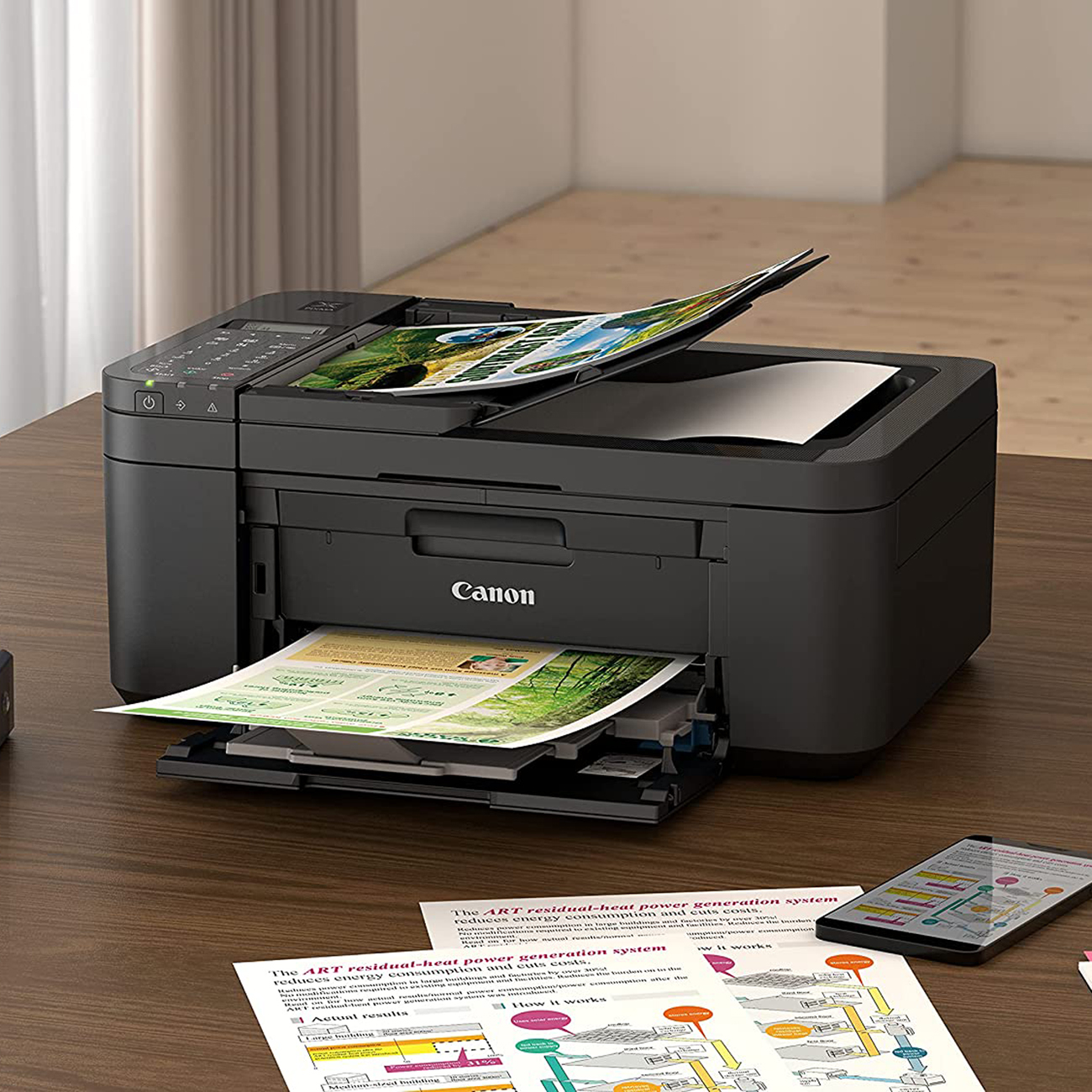 Canon PIXMA TR4720 All-in-One Wireless Printer with Copy, Fax, Scanner Bundle