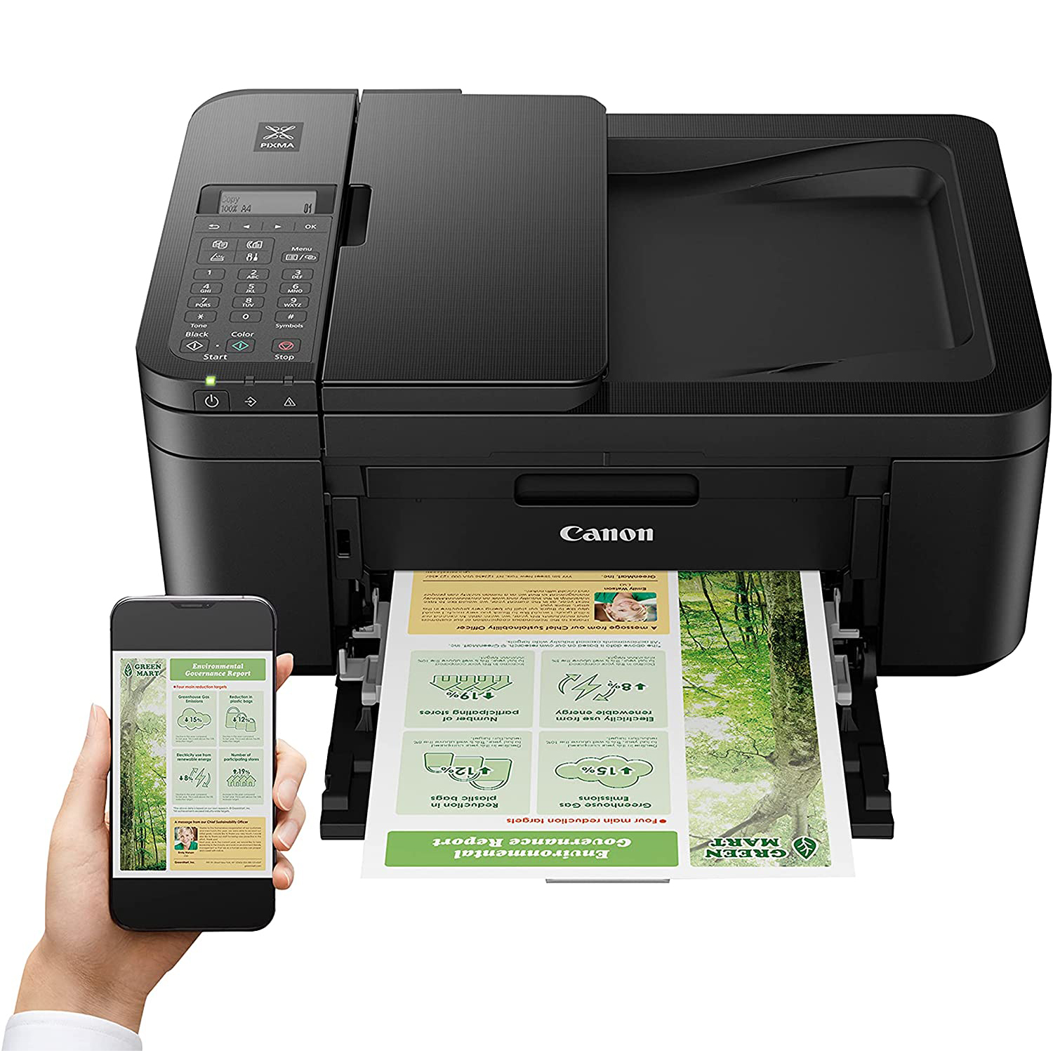 Canon PIXMA TR4720 All-in-One Wireless Printer with Copy, Fax, Scanner Bundle