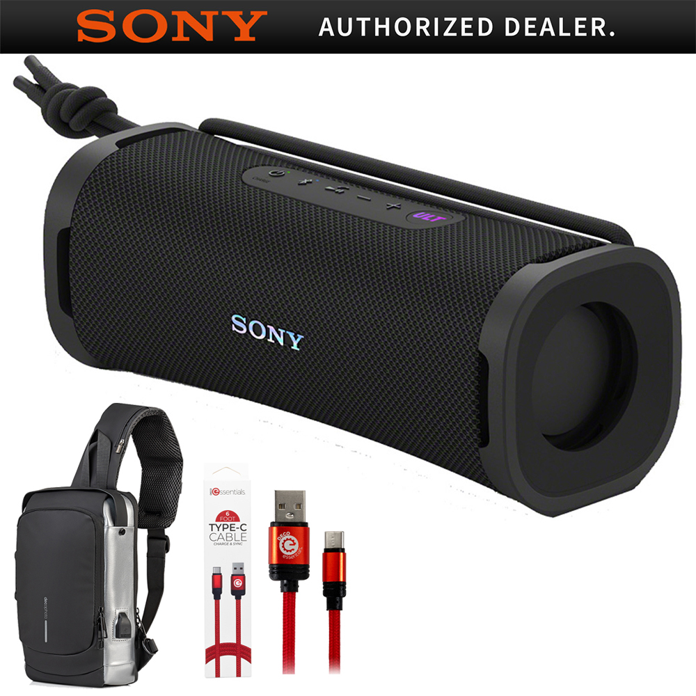 Портативная Bluetooth-колонка Sony (SRS-ULT10B) 2024 Черный + Комплект для рюкзака-слинга