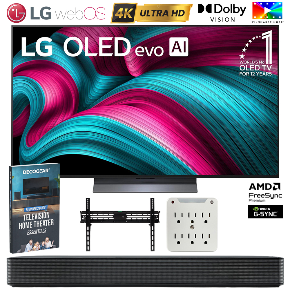 LG 55″ C5 Series OLED evo 4K UHD Smart webOS TV (2025) w/ SKM1 Soundbar Bundle