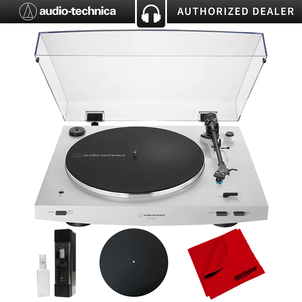 Полностью автоматический беспроводной проигрыватель Audio-Technica, белый, с комплектом аксессуаров