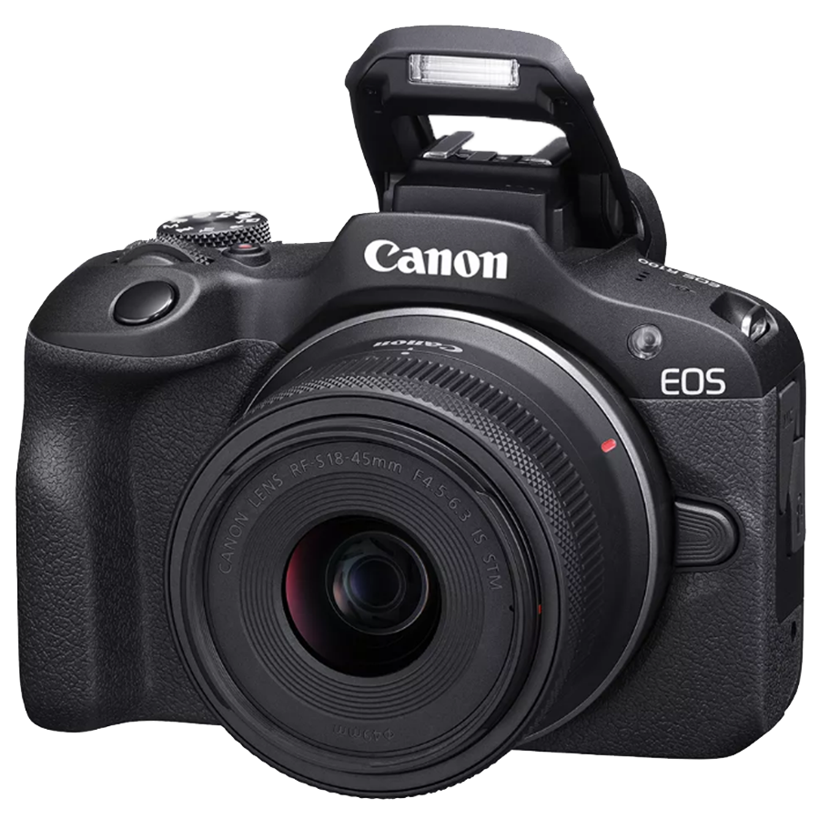 Canon EOS R100 Mirrorless Camera + RF-S 18-45mm F4.5-6.3 IS STM Lens Kit Bundle