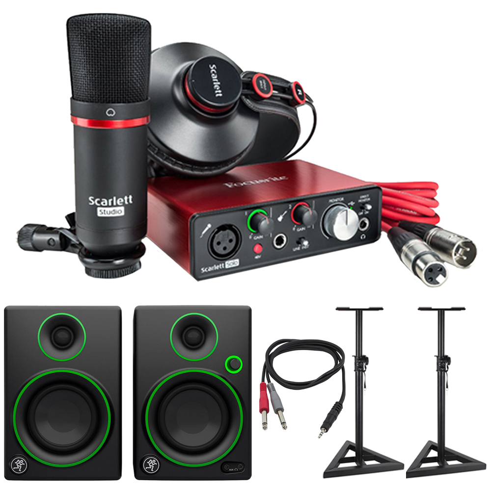 Focusrite Scarlett Solo USB Audio Interface and Recording Kit + Speaker ...