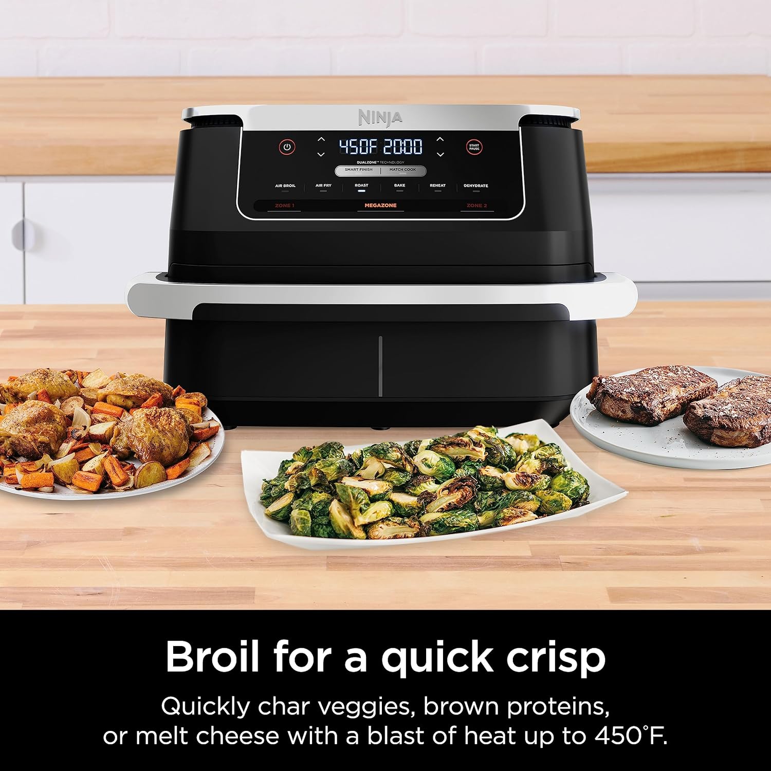 Ninja DZ071 Foodi 6-in-1 FlexBasket Air Fryer with 7-QT MegaZone