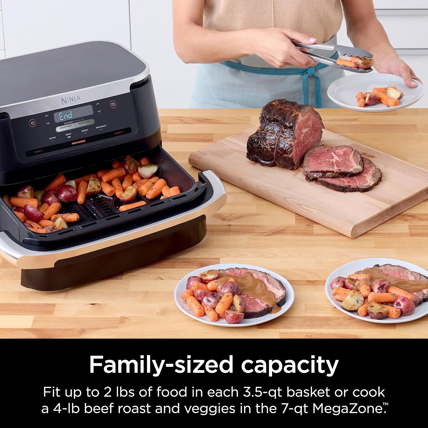 Ninja DZ071 Foodi 6-in-1 FlexBasket Air Fryer with 7-QT MegaZone