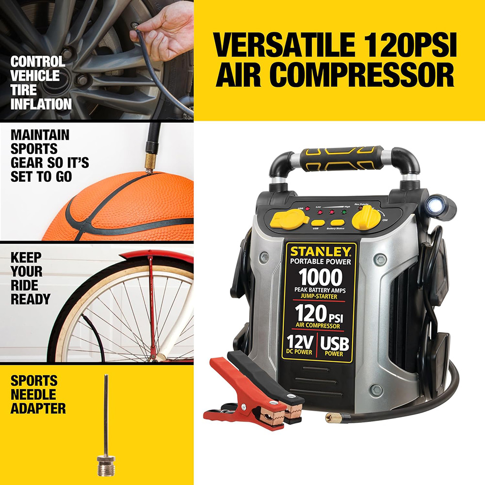 Stanley J5C09 500 Amp Jump Starter with Compressor - Open Box product image view 6