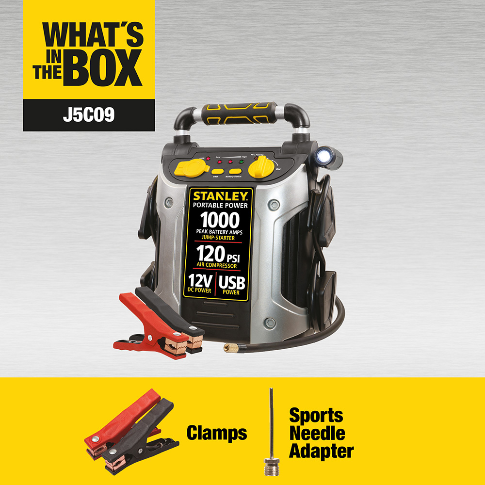 Stanley J5C09 500 Amp Jump Starter with Compressor - Open Box product image view 7