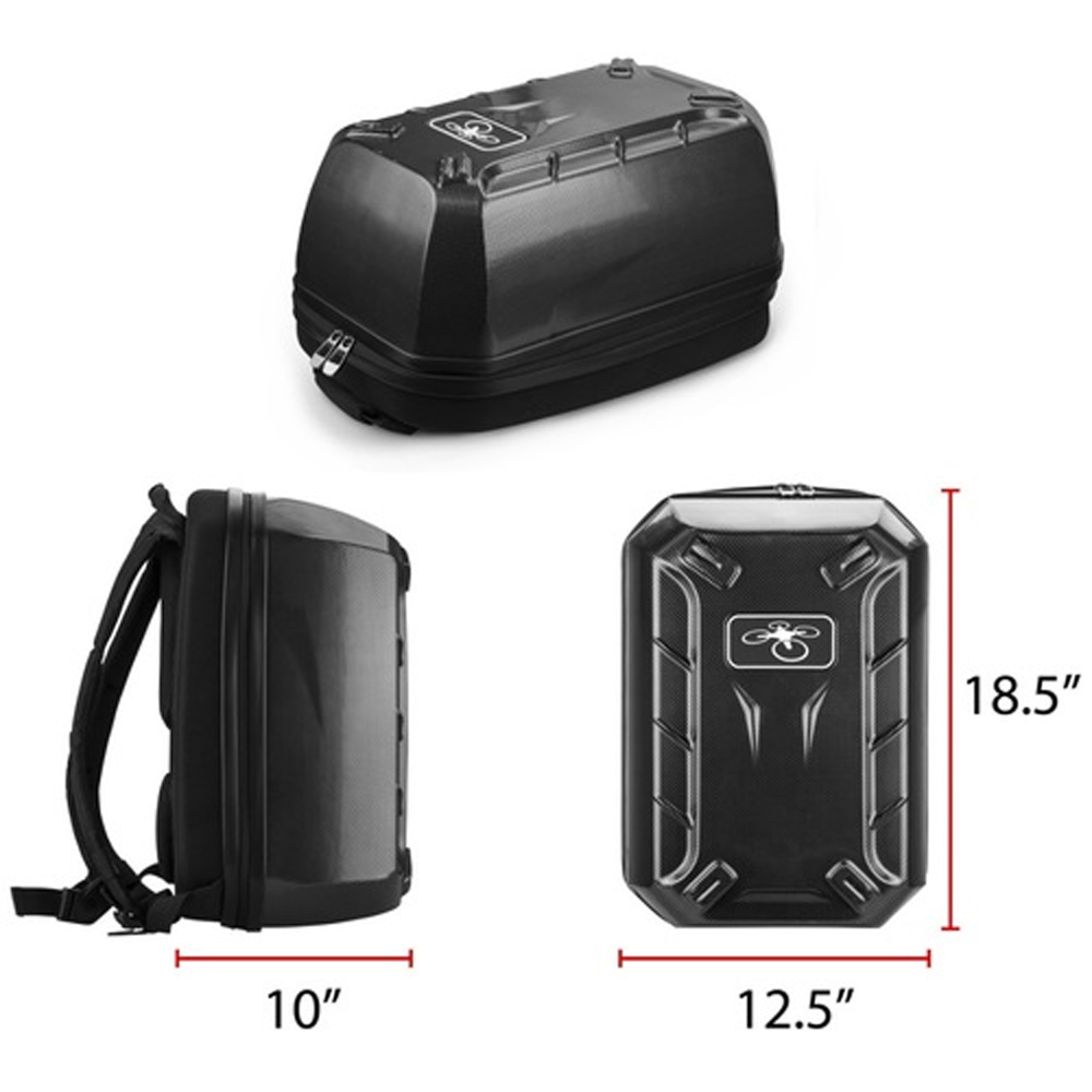 Xit Hardshell Drone Backpack Case for DJI Phantom 3 / 4 - Carbon Fiber Design