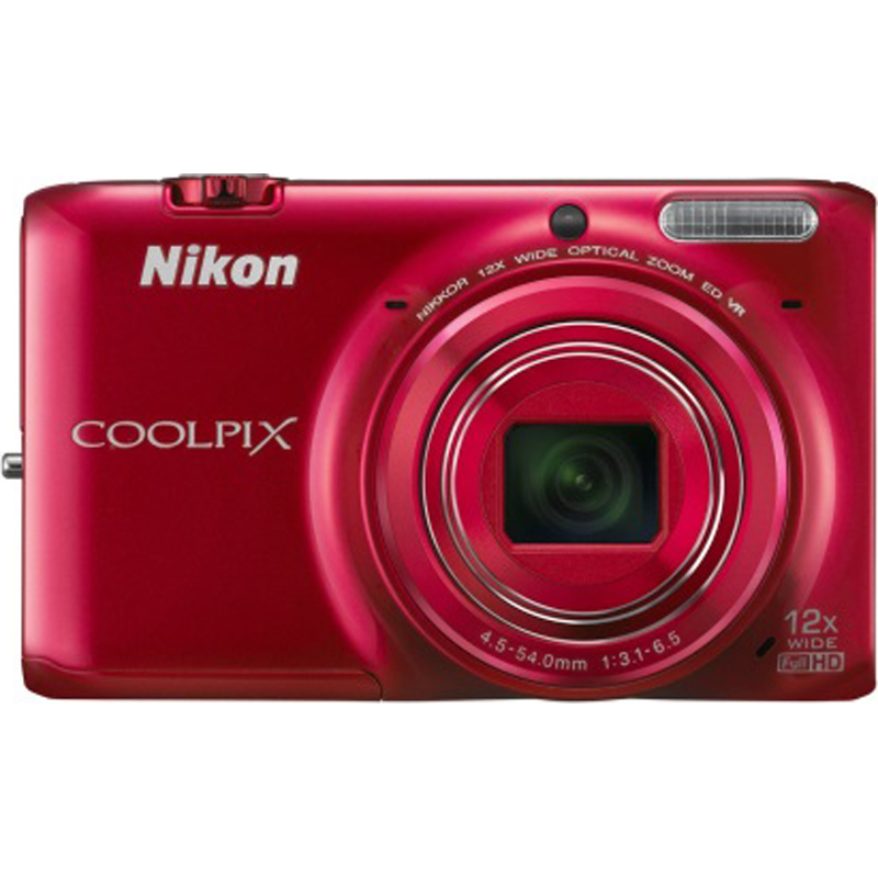 Nikon COOLPIX S6500 16 MP Digital Camera w/ 12x Zoom & Built-In Wi-Fi (Red)