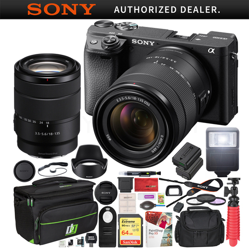 Sony a6400 Mirrorless Camera ILCE-6400M/B 18-135mm Lens + Deco
