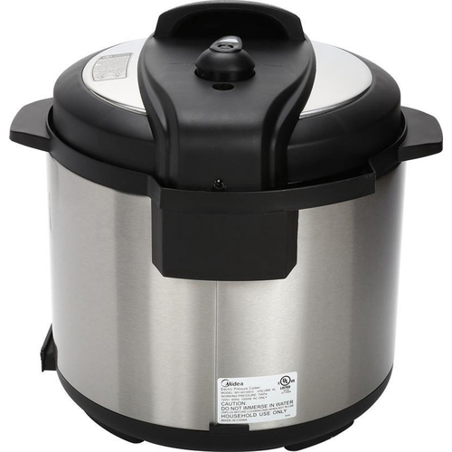 Midea 6-Quart Pressure Cooker in Black with Stainless Steel Inner Pot