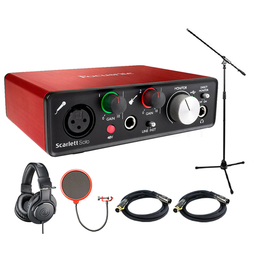 Focusrite Scarlett Solo Usb Audio Interface (2nd Gen) W  Headphone 