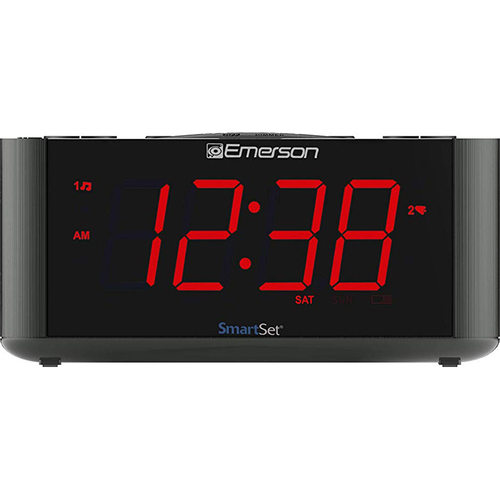 Emerson Smartset Alarm Clock Black Gry 