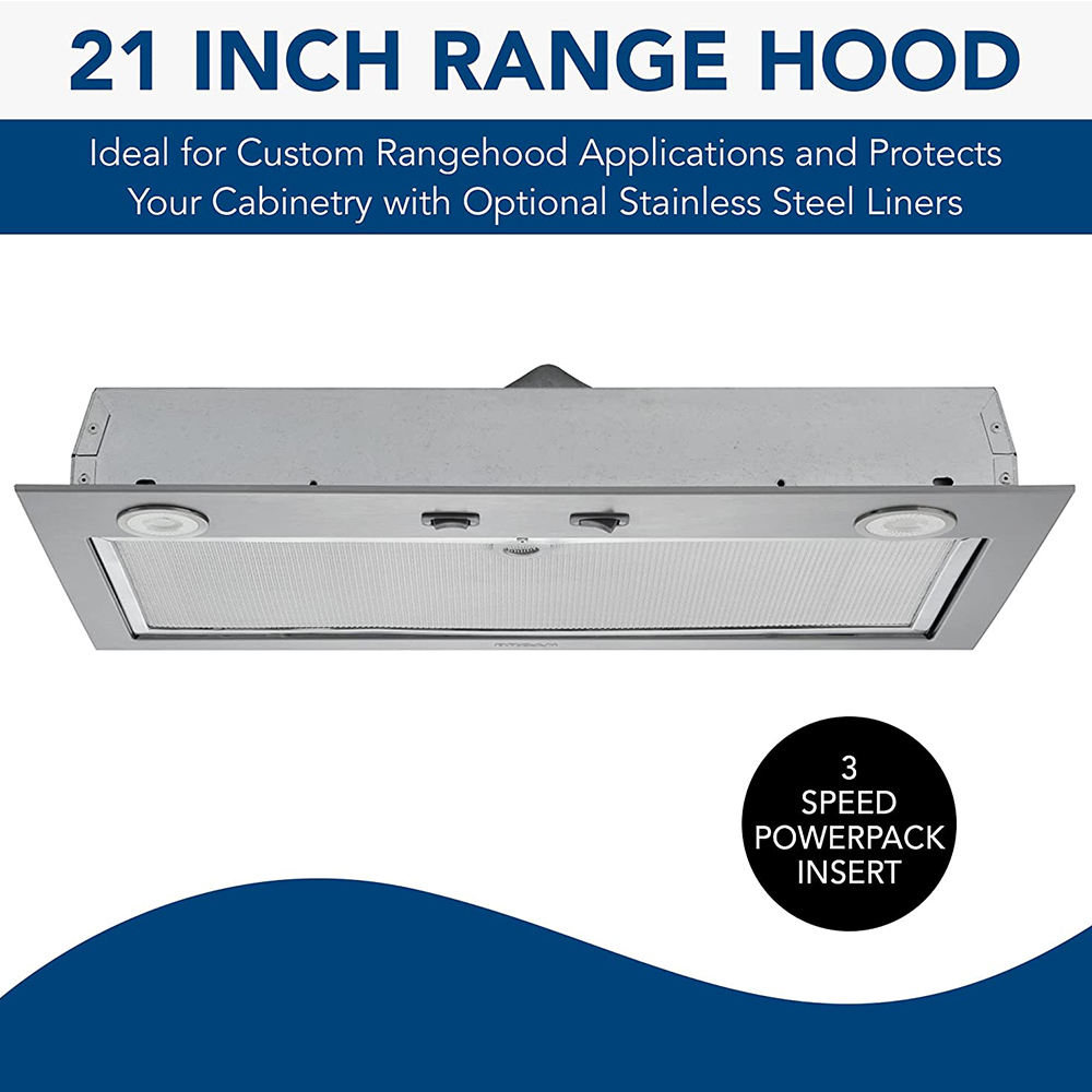 Photos - Cooker Hood Broan 21-Inch Custom Range Hood Power Pack in Stainless Steel - PM300SS PM 