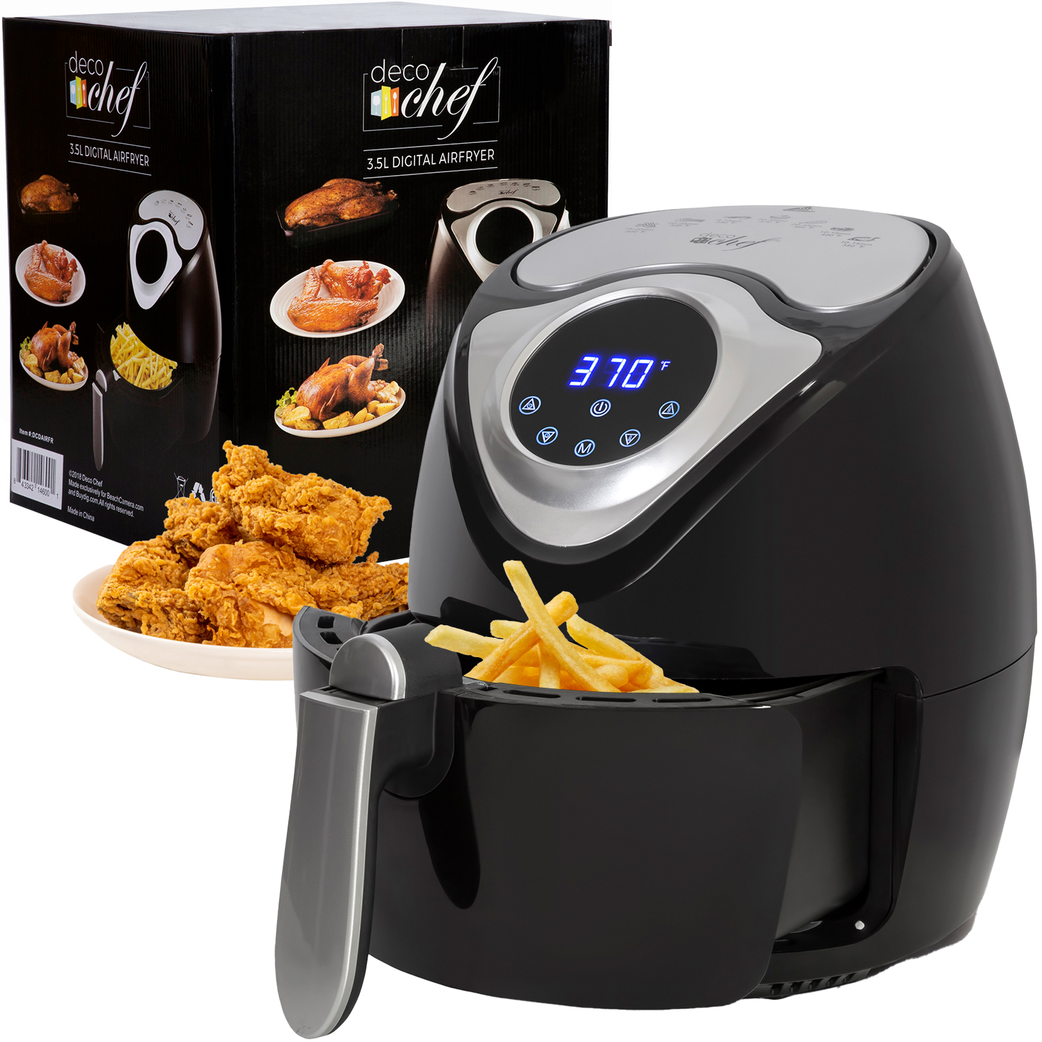 Photos - Fryer Deco Chef 3.7QT Personal Digital Air , 7 One-Touch Cooking Programs,