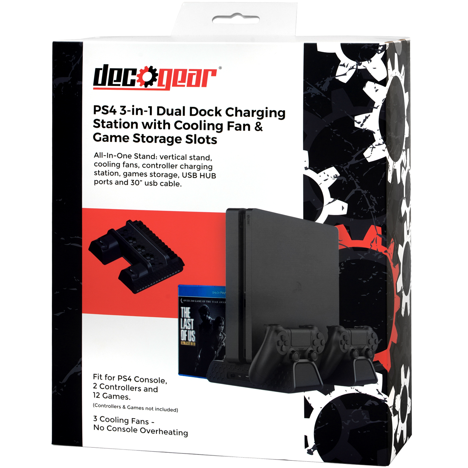 Photos - Console Accessory Deco Gear 3in1 PS4 Dual Controller Charging with Cooling Fans & Game Stora 