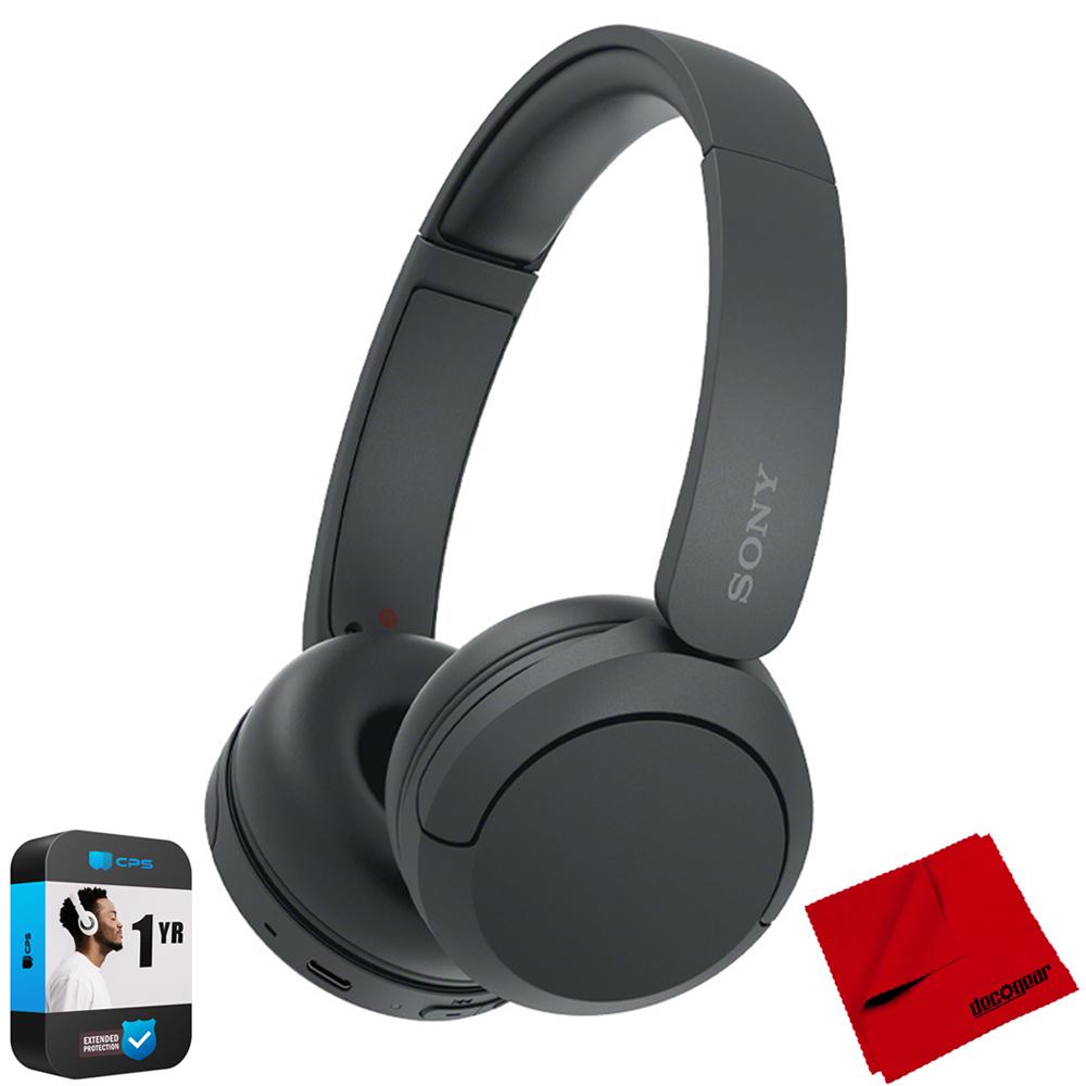 Sony WHCH520 Wireless Headphones with Microphone Black w Warranty Bundle