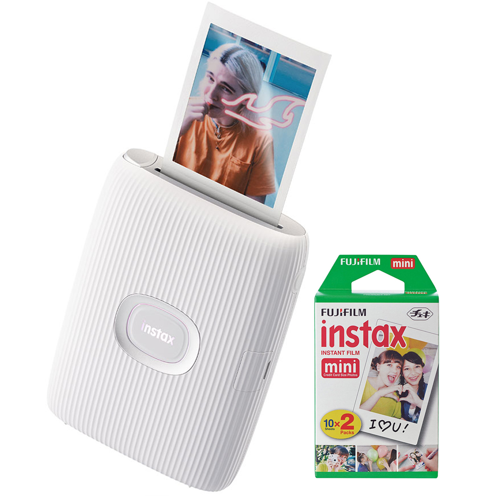Photos - Printer Fujifilm Instax Mini Link 2 Smartphone  Clay White + Instax Mini 20 