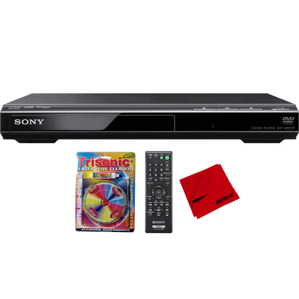 Photos - DVD / Blu-ray Player Sony DVPSR210P Progressive Scan DVD Player/Writer w/ Laser Lens Cleaner Bu 