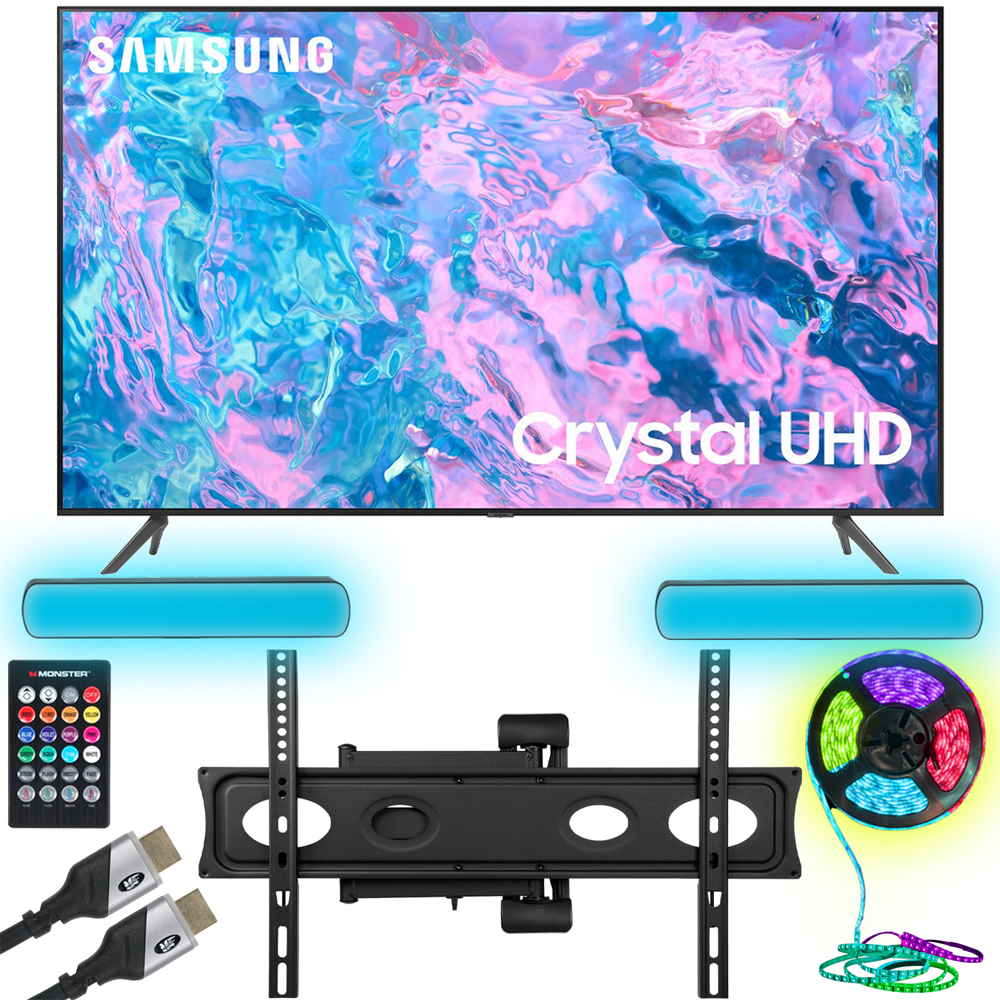 Photos - Television Samsung UN65CU7000 65 Crystal UHD 4K Smart TV  w/ Monster TV Wall Moun  2023