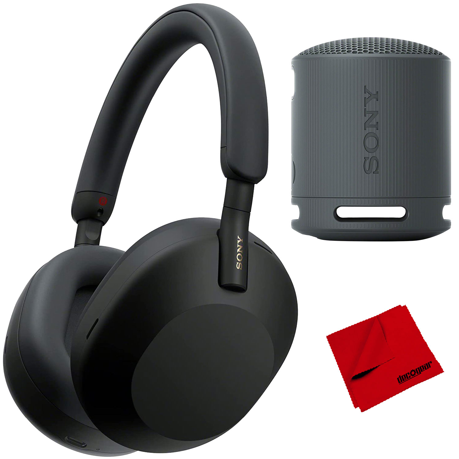 Sony WH1000XM5 Wireless Noise Canceling Headphones Black Bundle w XB100 Speaker