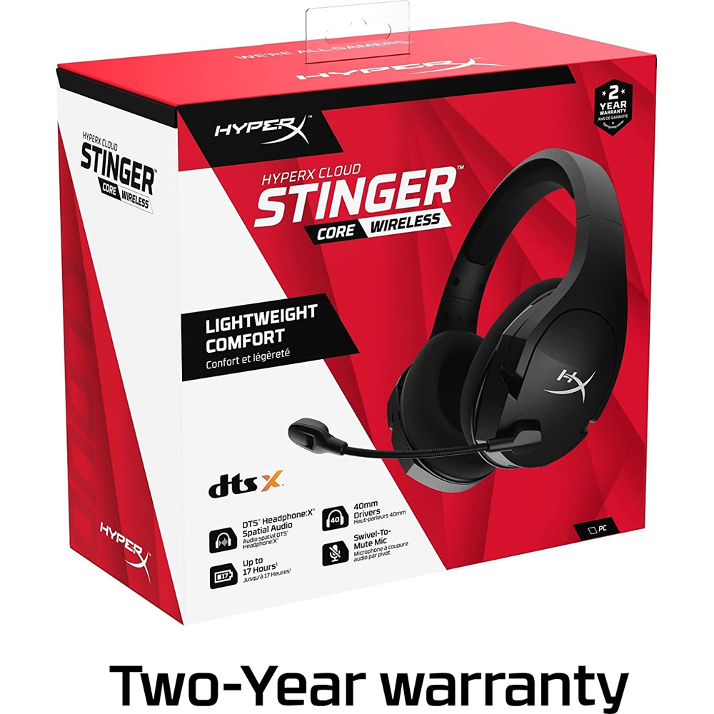 Photos - Headphones HyperX Cloud Stinger Core Wireless Gaming Headset, Black - 4P4F0AA 4P4F0AA 