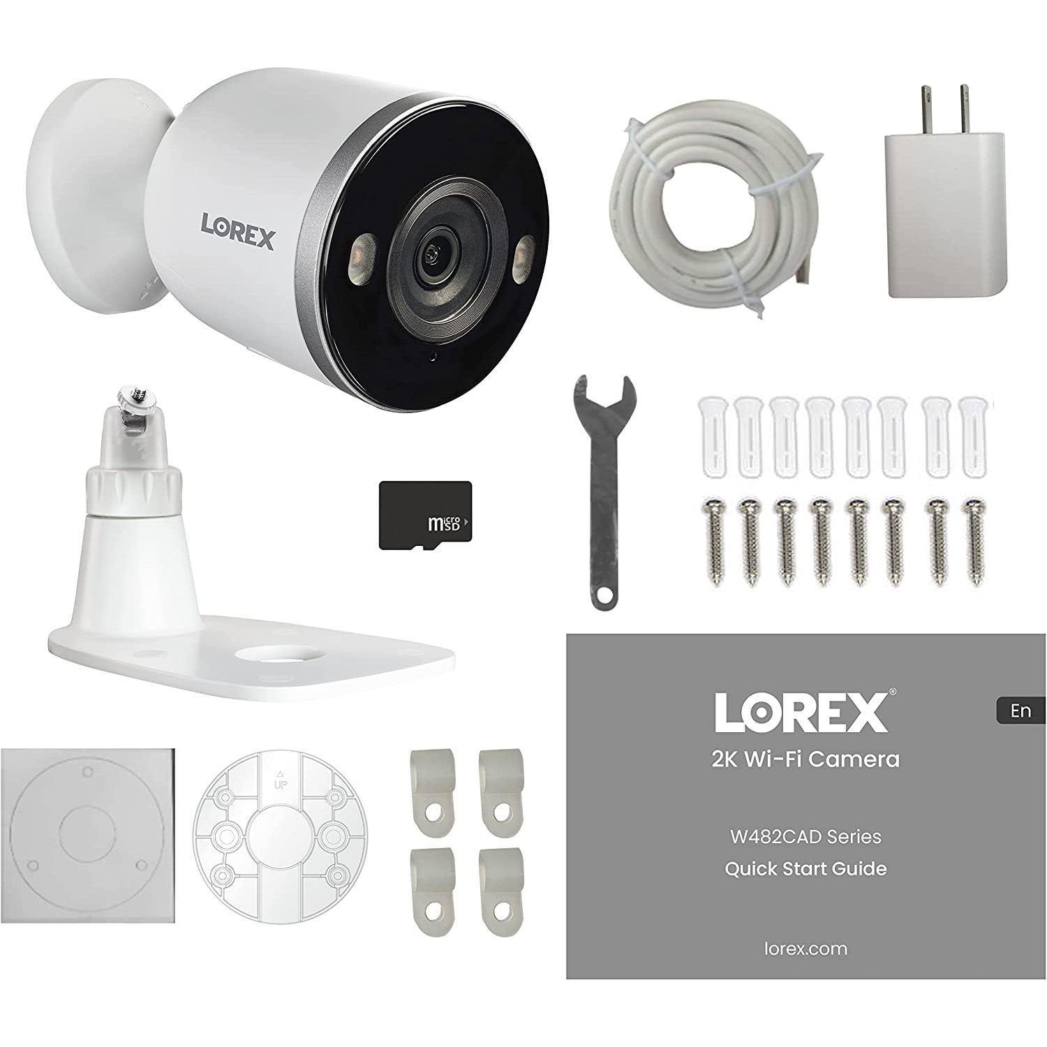 Photos - Surveillance Camera Lorex Smart Indoor/Outdoor 2K Wi-Fi Camera w/ Night Vision and 32GB microS 
