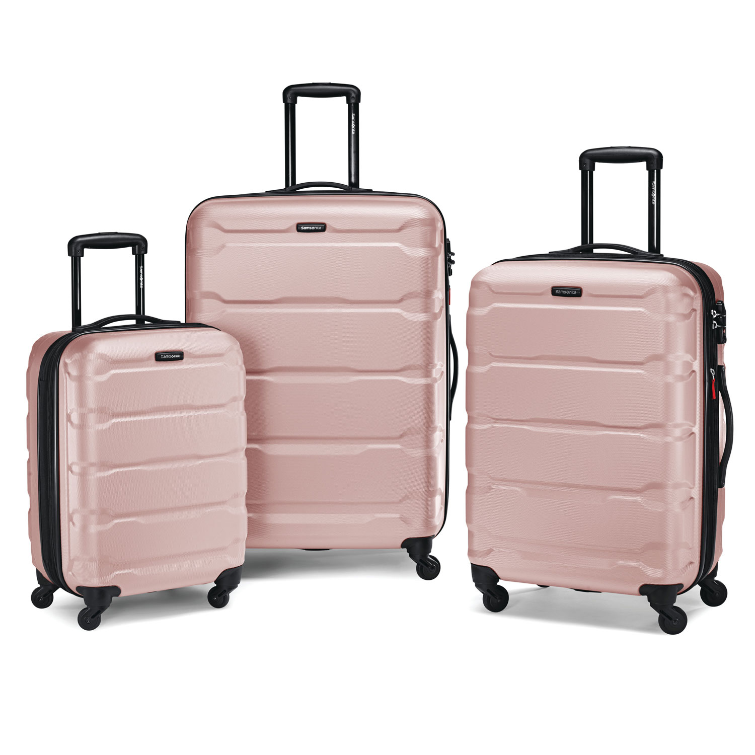 Photos - Luggage Samsonite Omni 3 Piece Hardside  Nested Spinner Set  Pink (20/24/28)