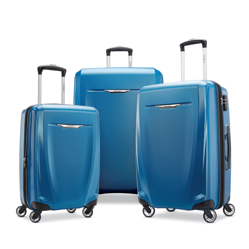 Photos - Luggage Samsonite Winfield 3 DLX 3 Piece Set  - (Blue) (120751-1 (Spinner 20/25/28)