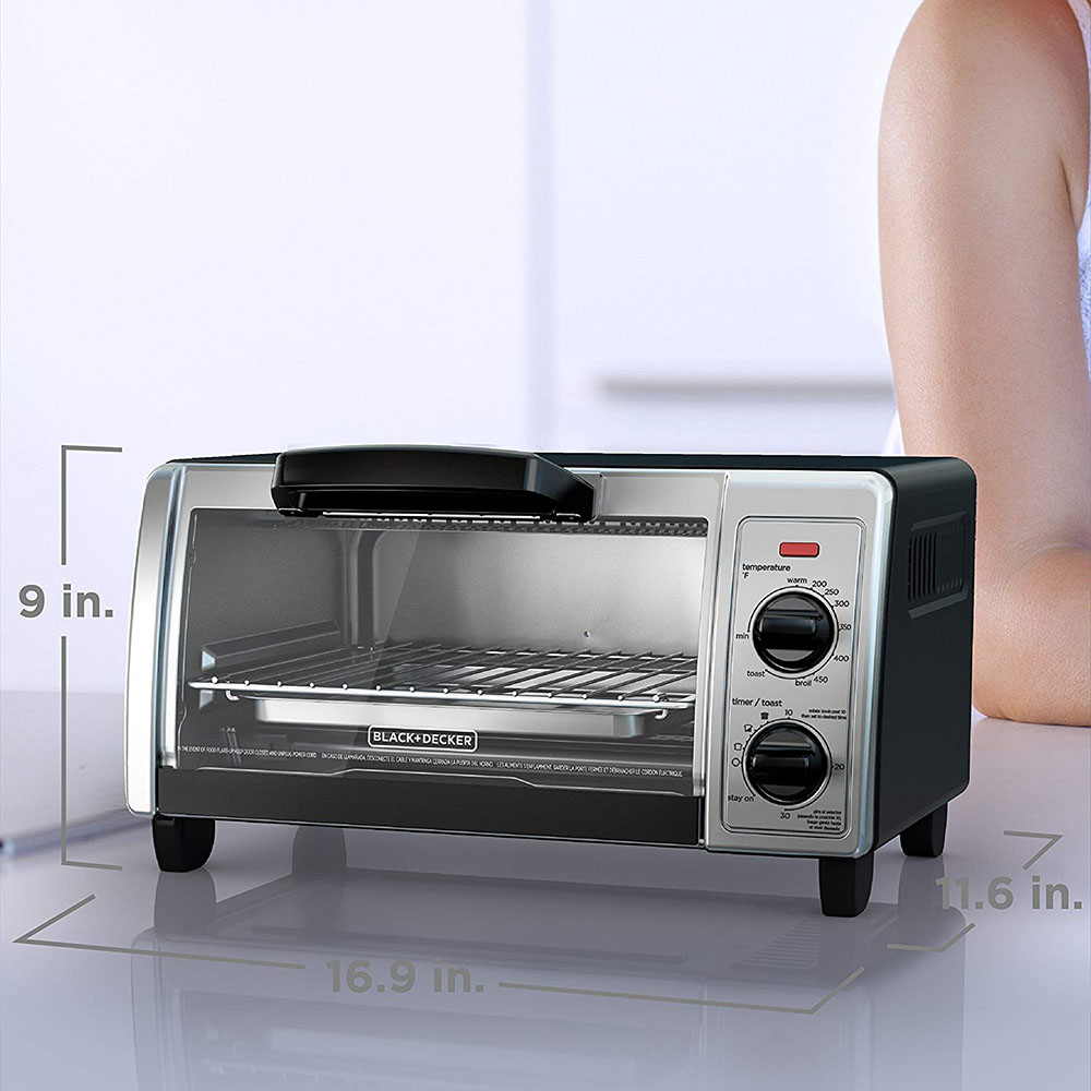 Photos - Mini Oven Black&Decker Black & Decker B&D 4 Slice Toaster Oven SS TO1705SB 