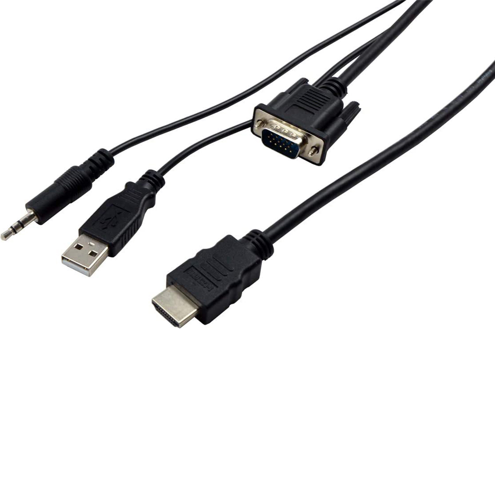 Photos - Cable (video, audio, USB) VisionTek VGA to HDMI 1.5M Active Cable 900824 
