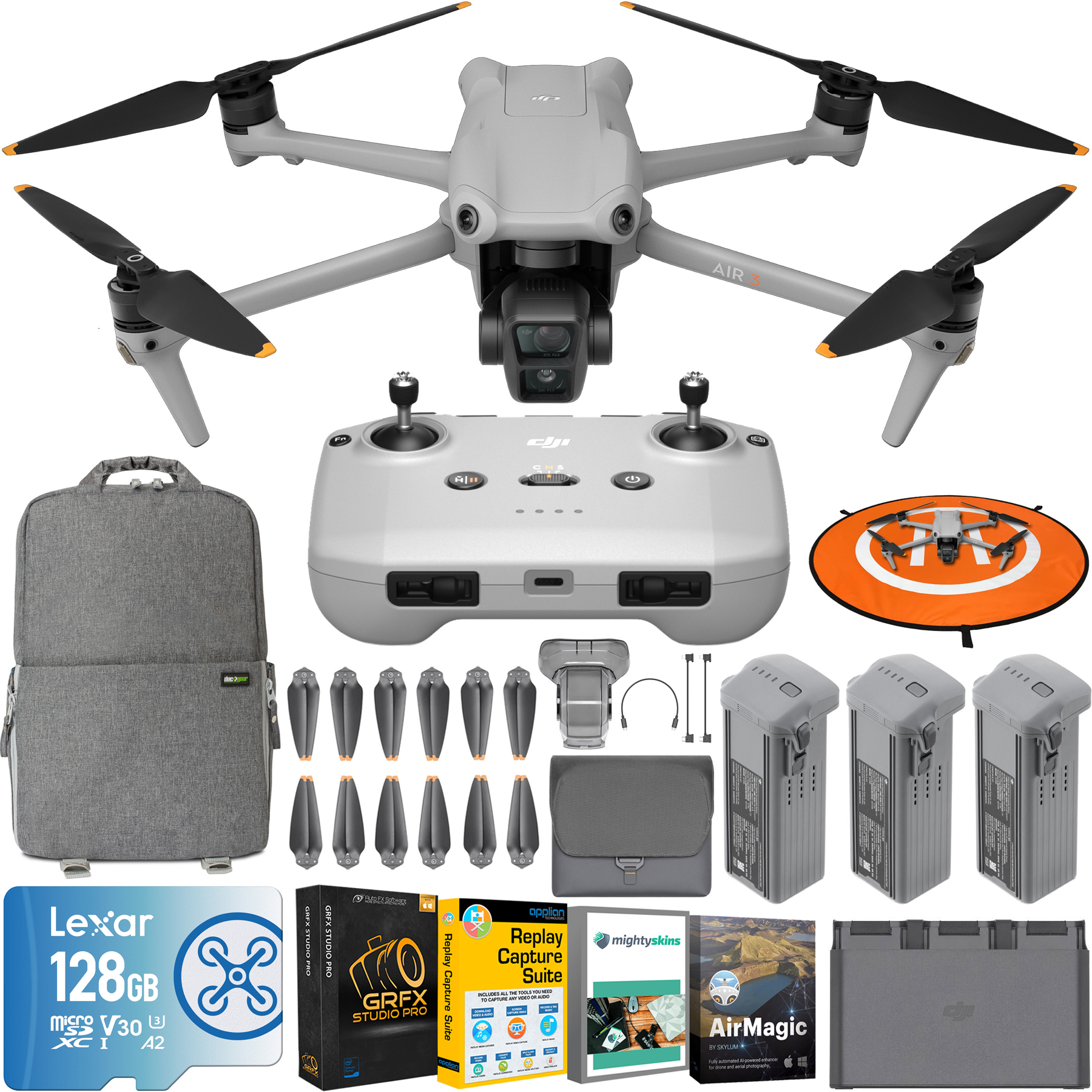 Photos - Camera DJI Air 3 Drone Quadcopter Fly More Combo 4K HDR + RC-N2 Remote + Accessor 