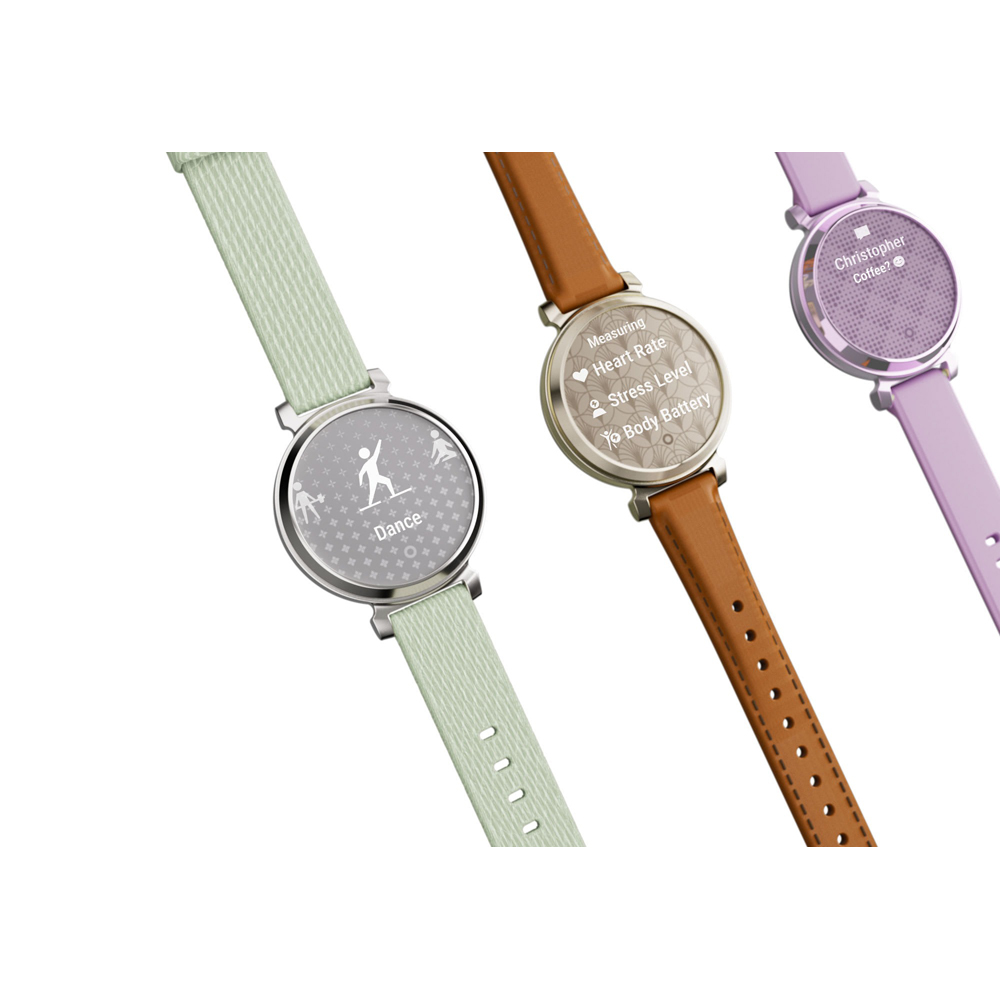 Garmin Lily 2 Classic Cream Gold with Tan Leather Band Smartwatch