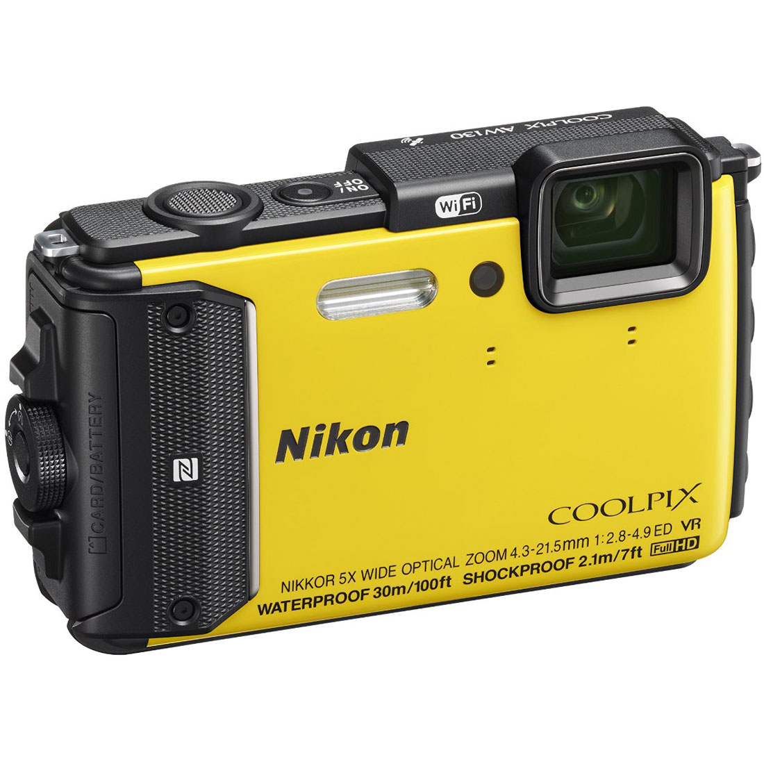 Nikon COOLPIX AW130 16MP 1080p Shock Freeze Waterproof Yellow Digital