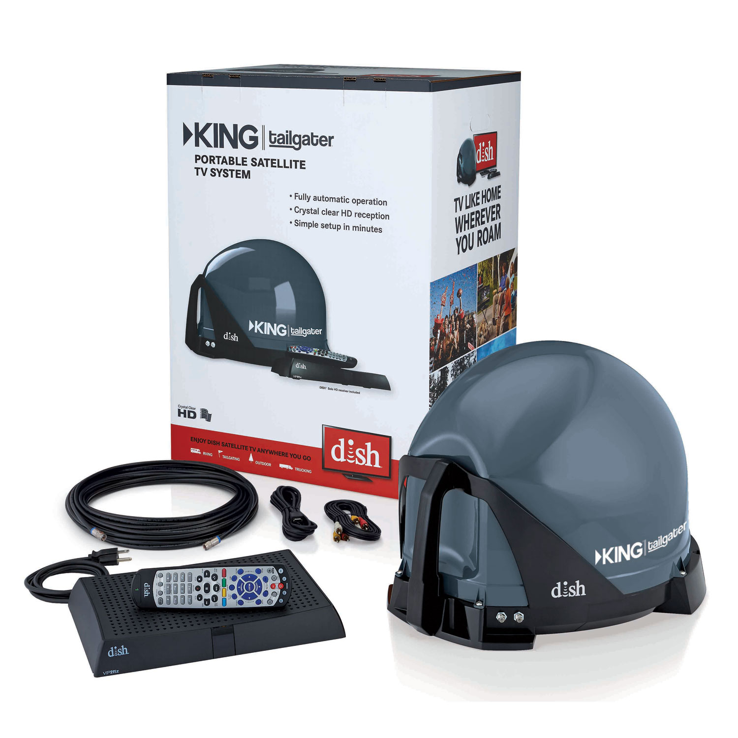 Dish Network King Dish Tailgater Bundle Portable Satellite HD Receiver