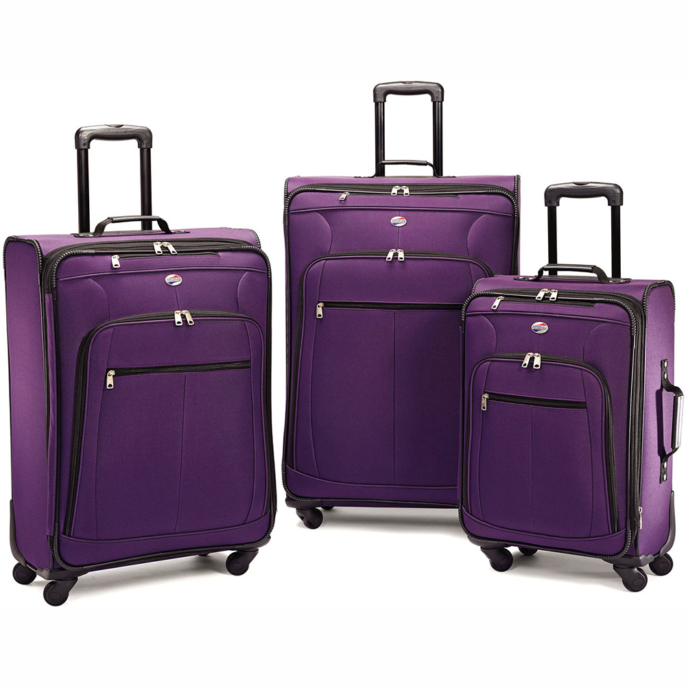 American Tourister Lightweight 3 Piece Spinner Luggage Set (Purple ...