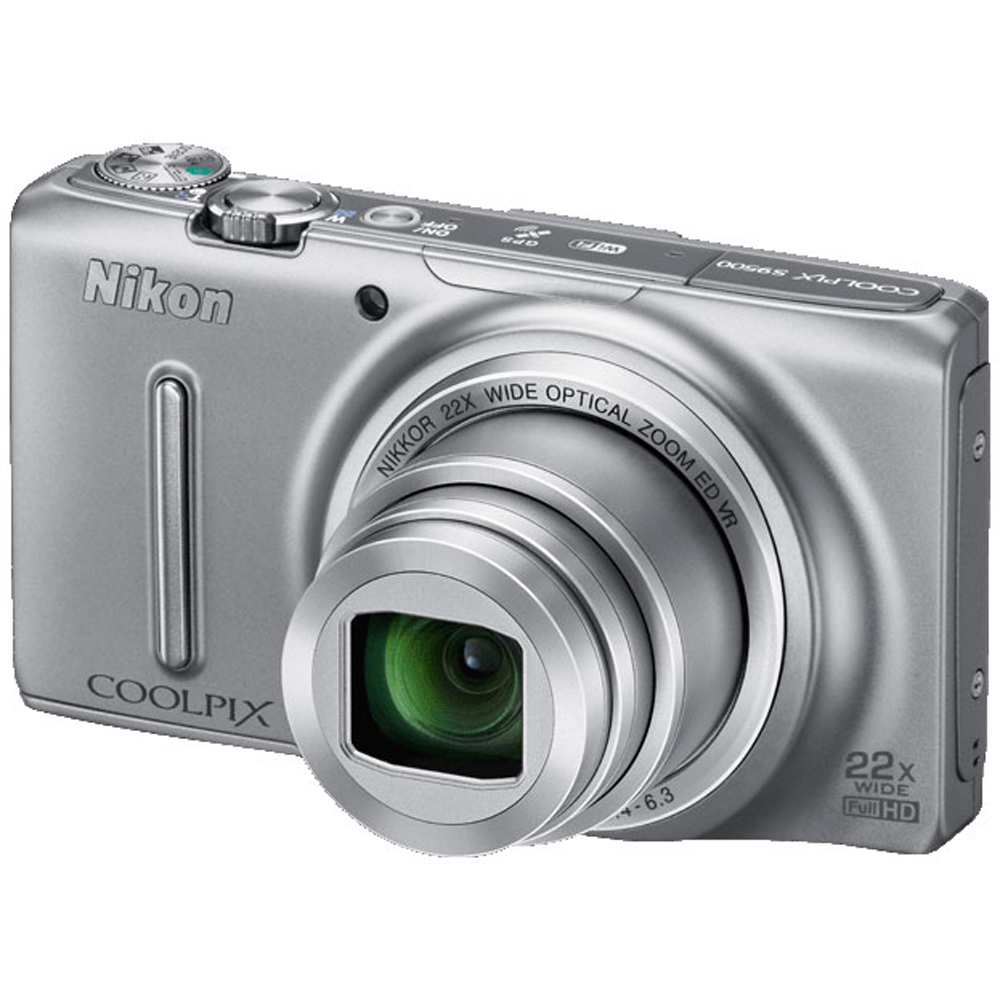 Nikon COOLPIX S9500 18.1 MP 22x Zoom Digital Camera - Silver ...