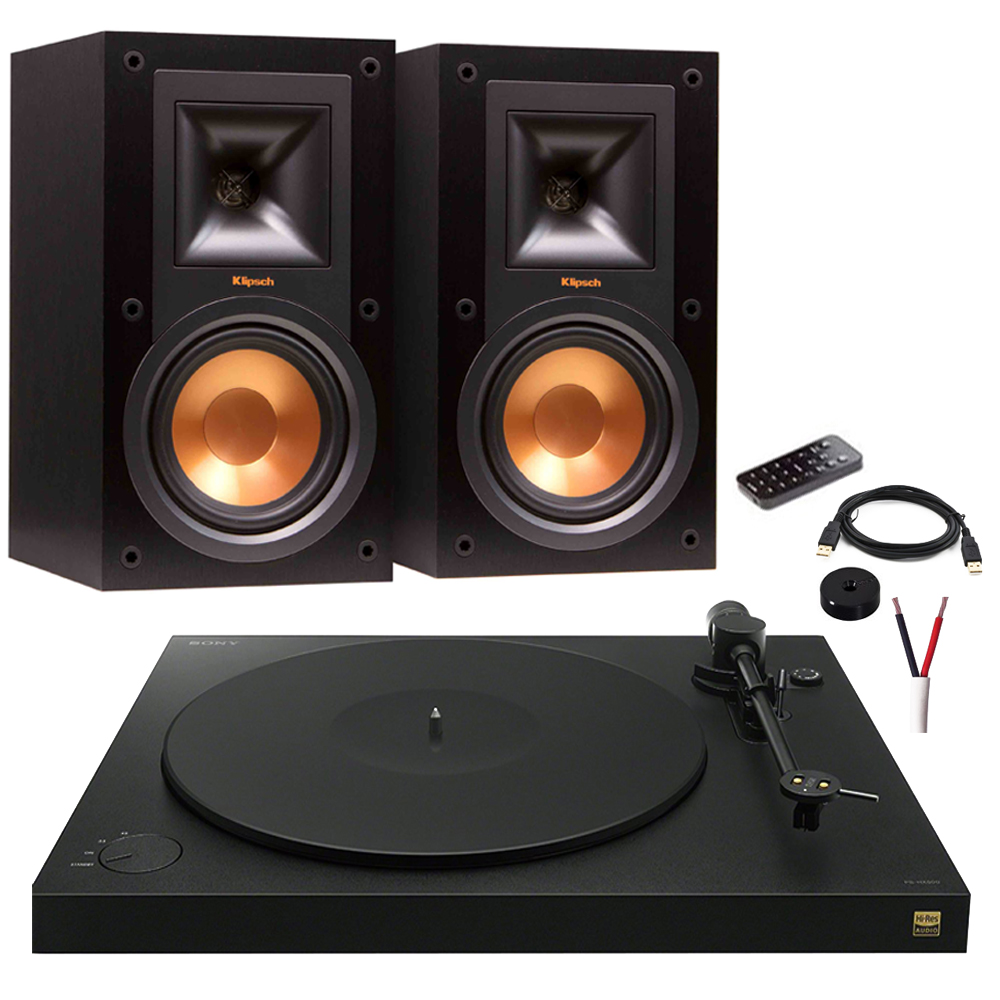 Sony PSHX500 Hi-Res USB Turntable with Klipsch R-15PM Powered Monitors